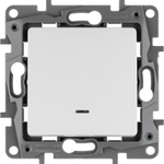 Выключатель 1-кл. СП Etika 10А IP20 250В 10AX с подсветкой/индикацией безвинтов. зажимы механизм бел. IEK 672203