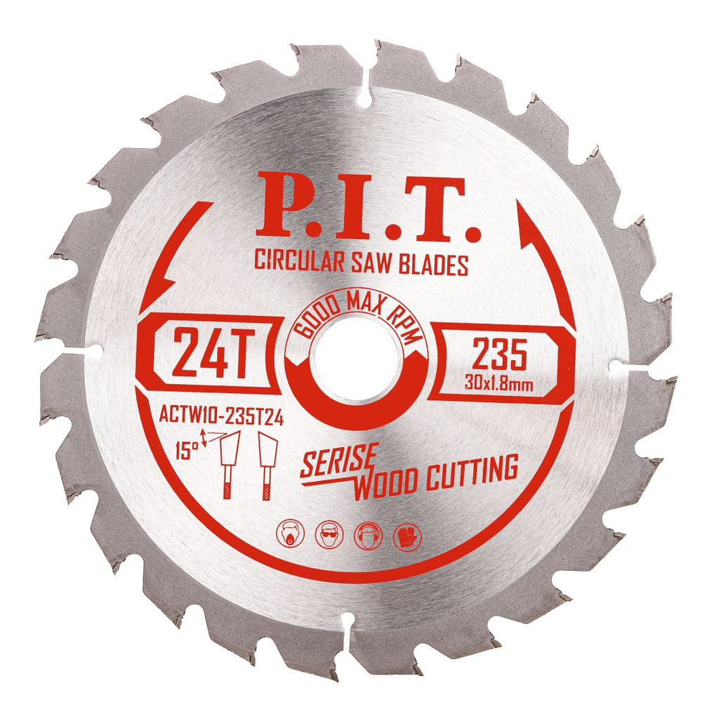 (ХОС) Диск пильный по дереву P.I.T. 235x30x2,6 мм 24T (ACTW10-235T24)