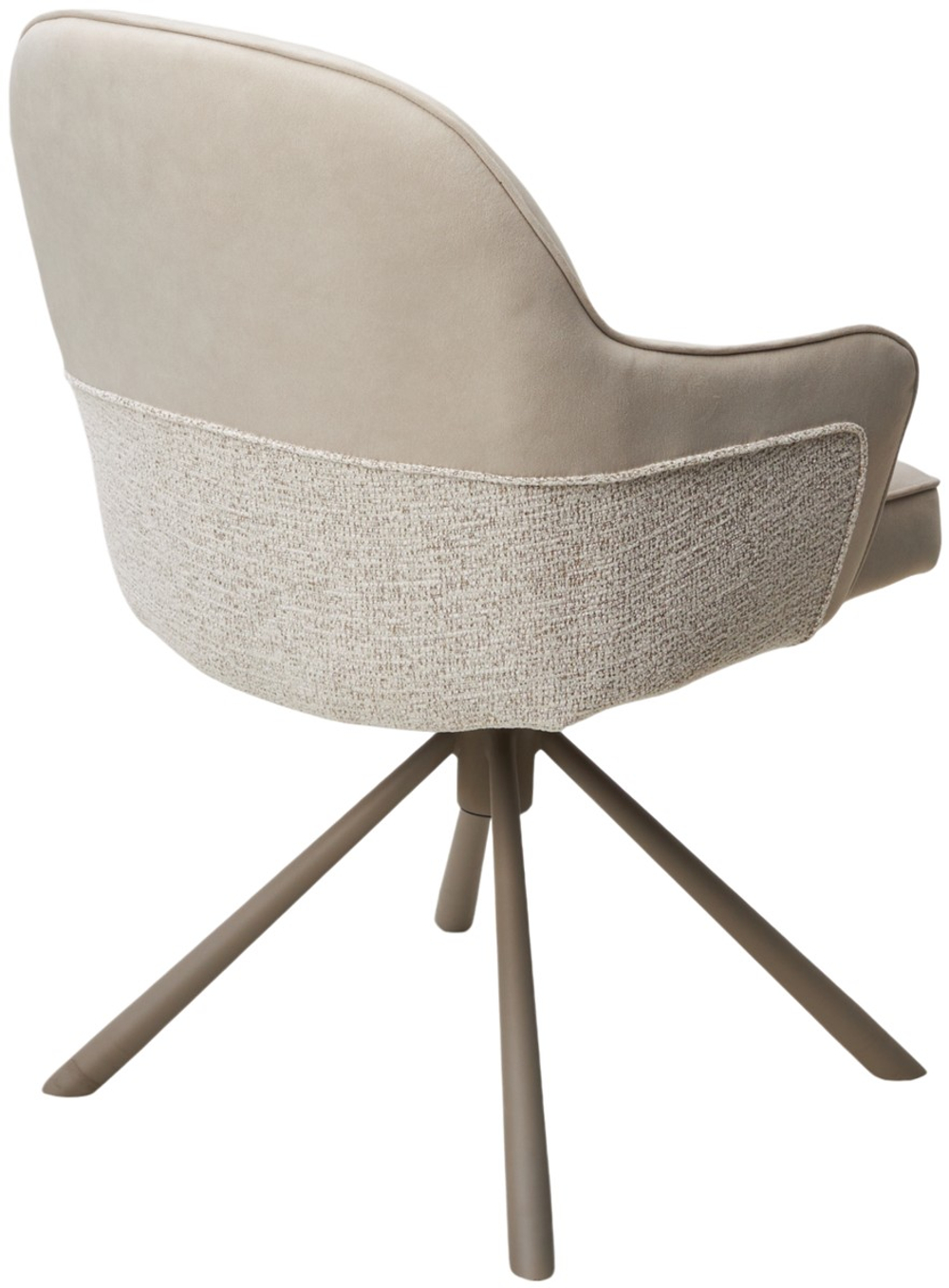 Стул М-City DISAUR Рикард (Rikard) поворотный на 360 градусов, Кремовый Riely-111, Present-120, Шенилл-Велюр, Латте каркас