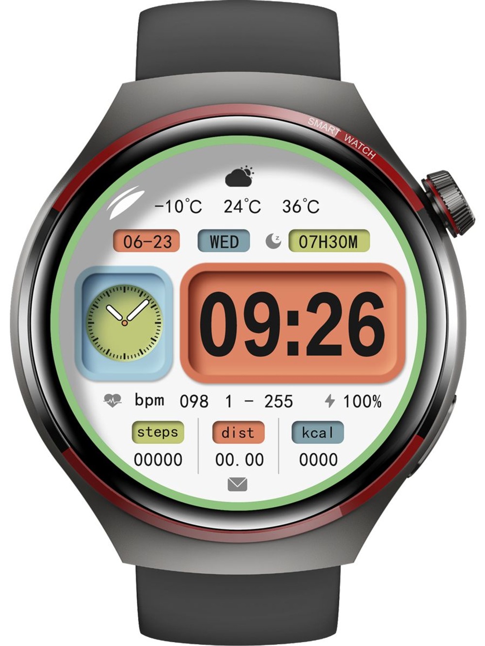 Смарт часы PARASMART Space 4Pro (силиконовый ремешок, черный)