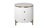 Тумбочка Garda Decor 2 ящика с мраморной столешницей d51*55 см