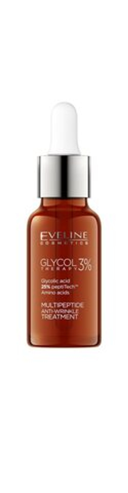 Eveline Cosmetics Glycol Therapy - сыворотка для лица, уменьшающая признаки старения с пептидами /   18  ml  / GTIN 5901761999556
