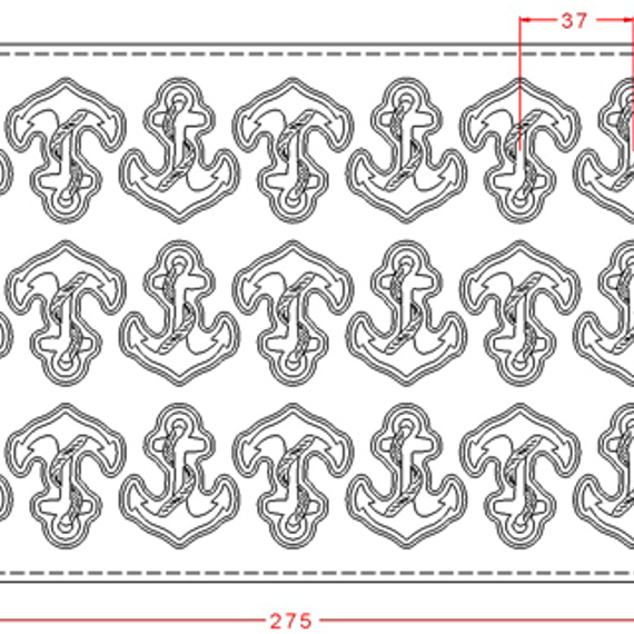 489 | Форма для шоколадных изделий &quot;Якорь&quot; (275х175 мм)