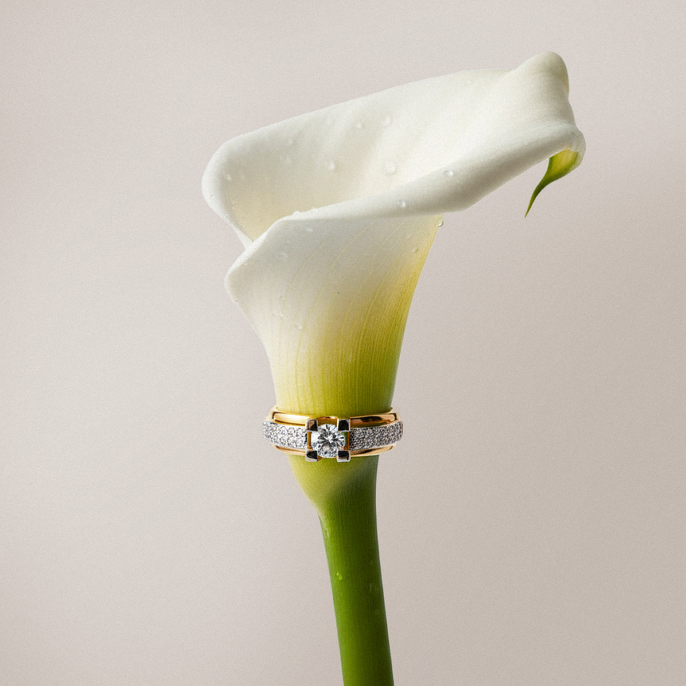 Кольцо из золота с фианитами, 018509