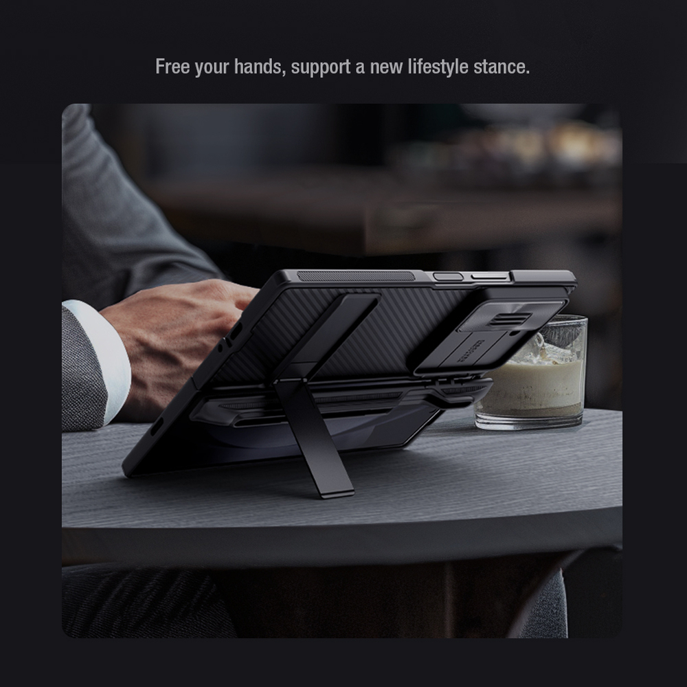 Усиленный чехол от Nillkin для Samsung Galaxy Z Fold 6 5G, серия CamShield Fold Case-Pen Holder Version (версия с подставкой и держателем для S Pen)