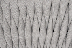 "Монако" кресло плетеное из роупа, каркас алюминий светло-серый (RAL7035) муар, роуп светло-серый 40 мм, ткань светло-серая