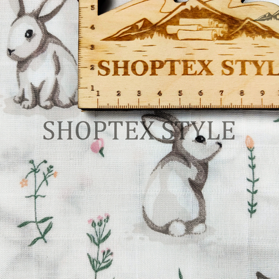 Муслин однослойный принт №2 | ш.135 см | 105 г/м² | хлопок-100%