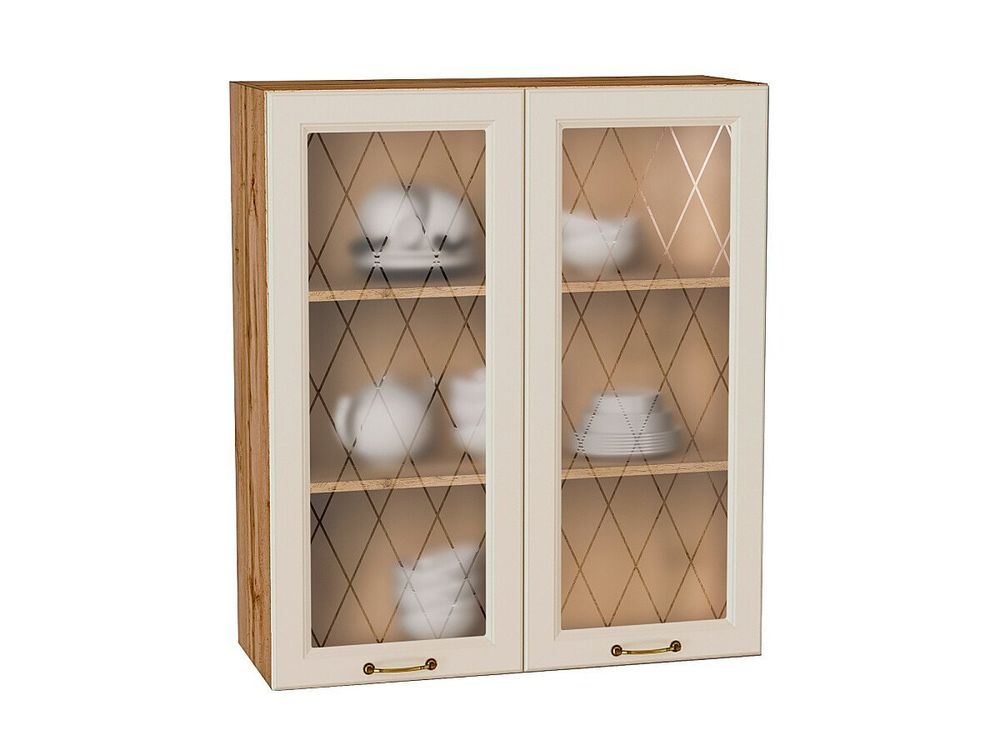 Шкаф верхний с 2-мя остекленными дверцами Ницца