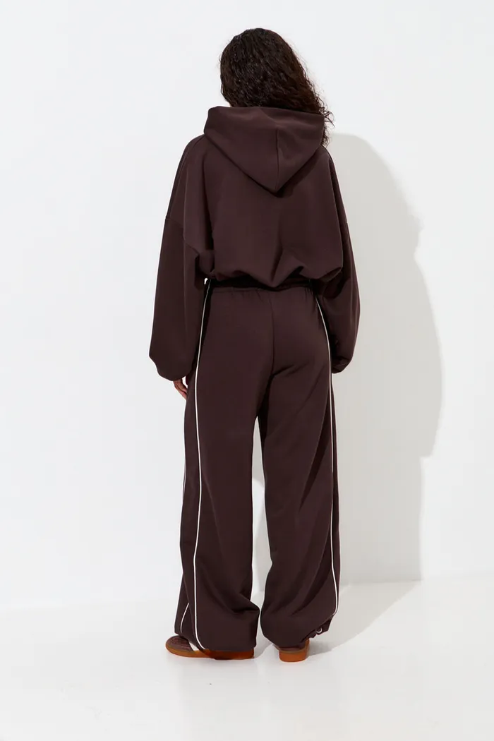 Худи укороченное "Âme Sirène" цвета шоколад