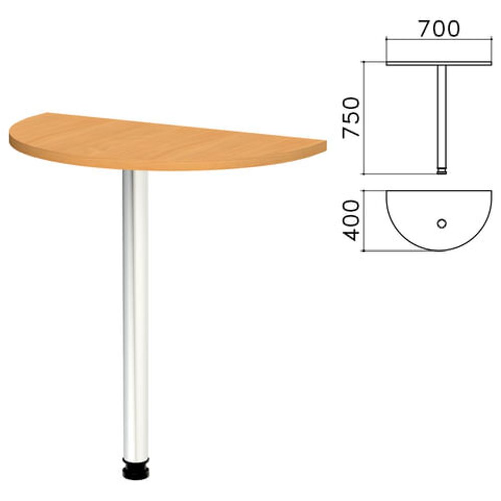Стол приставной полукруг &quot;Монолит&quot;, 700х400х750, цвет бук бавария (КОМПЛЕКТ)