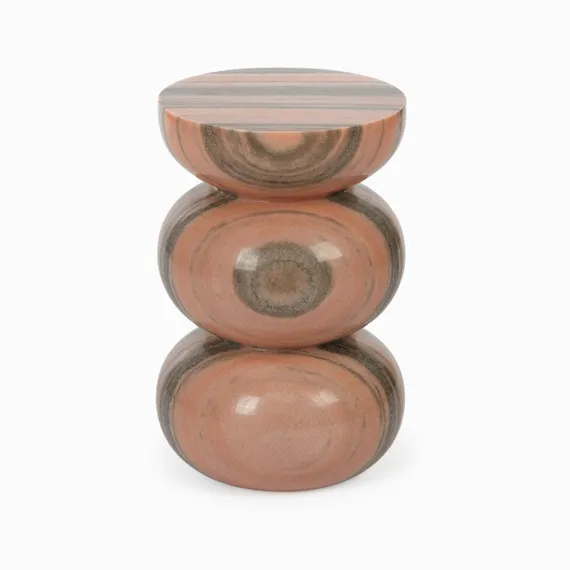 Кофейный стол Ove Ø28х45 см, розовый мрамор