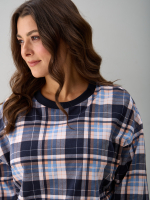 Костюм с брюками КБ-90М/клеткасиний-бежголубой