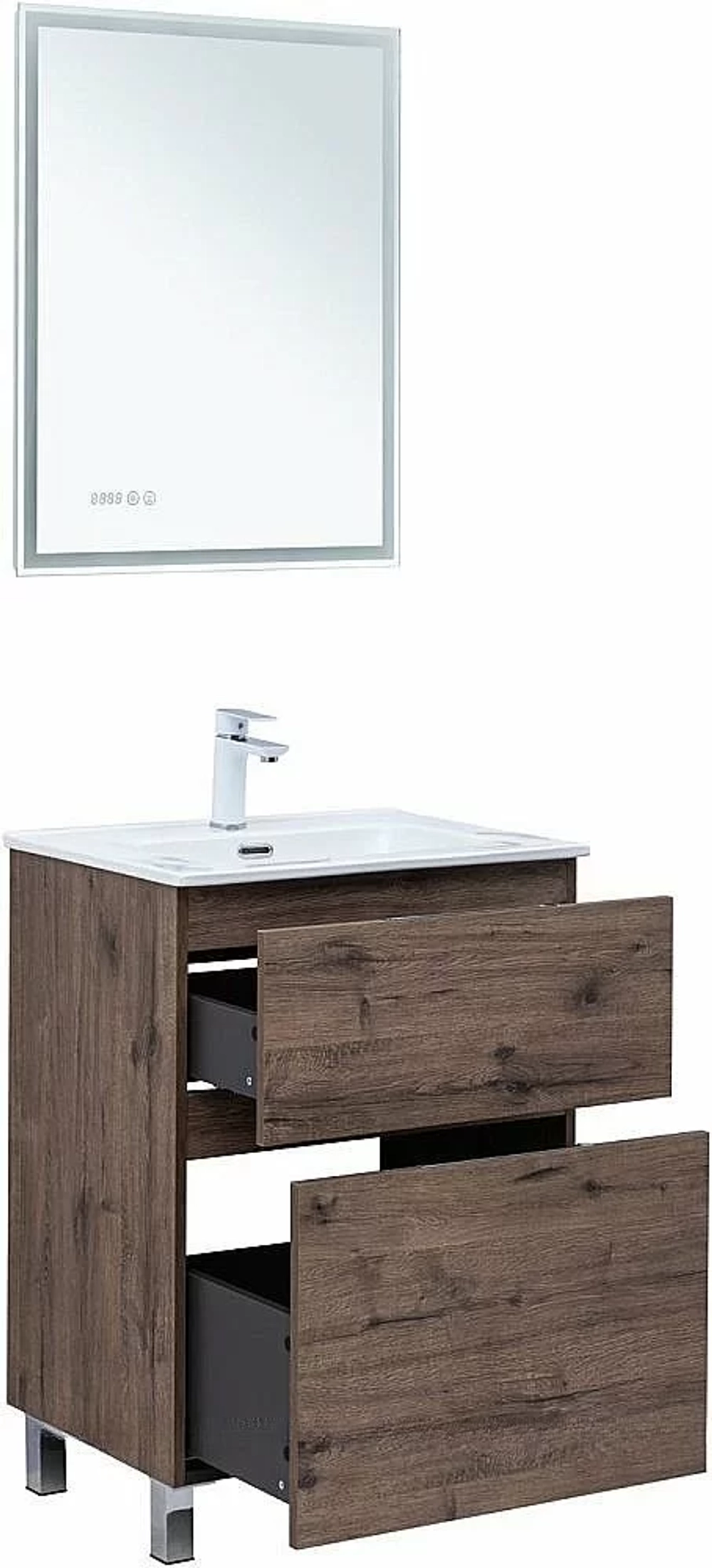 Тумба с раковиной Aquanet Алвита new 60 344127+330429 дуб веллингтон табак