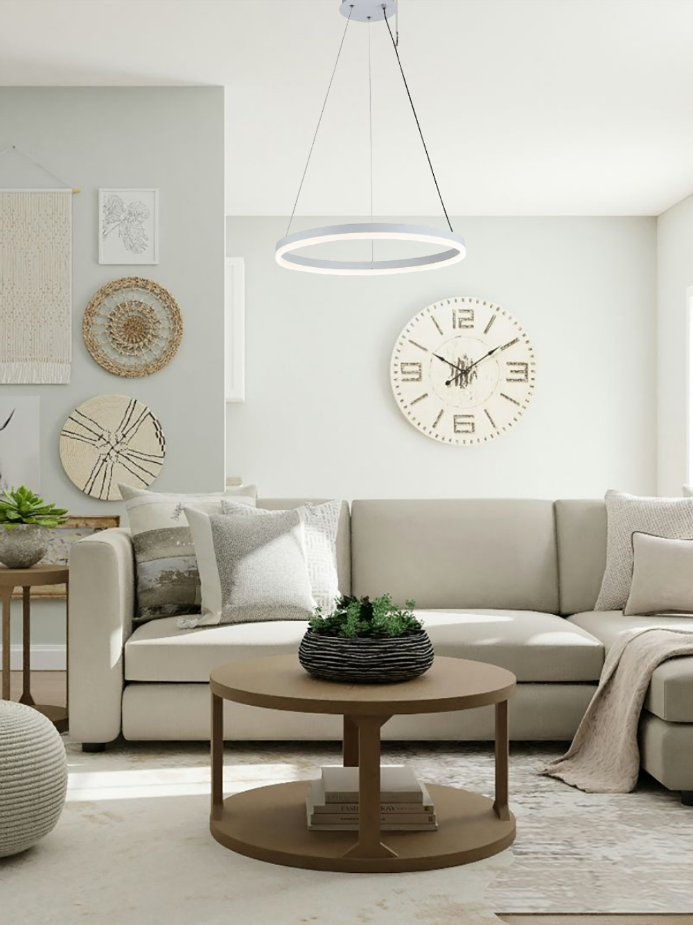 Люстра подвесная светодиодная Lanbos, 38 Вт LED, до 12 кв м, белая