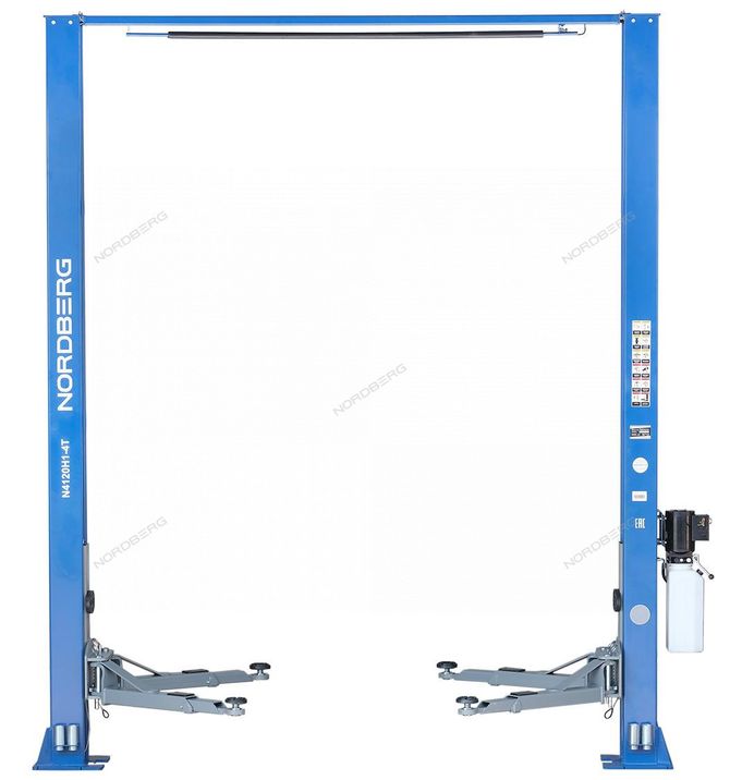 NORDBERG (N4120H1-4B) Подъемник 380V 2х стоечный 4т с верхней синхронизацией, H=4,0 м (синий)