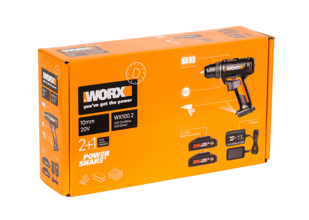 Дрель-шуруповерт аккумуляторная WORX WX100.2