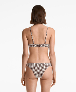 OYSHO Треугольный топ бикини в елочку, темно-коричневый