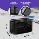Подставка-органайзер металлическая BRAUBERG «Germanium», 9 секций, 105×220×110 мм, черная.