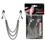 Оригинальные зажимы на соски с тройной короткой цепочкой (Цвет: серебристый)