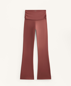 OYSHO Брюки-клеш Comfortlux с драпированной талией и высокой посадкой, линялый махагон