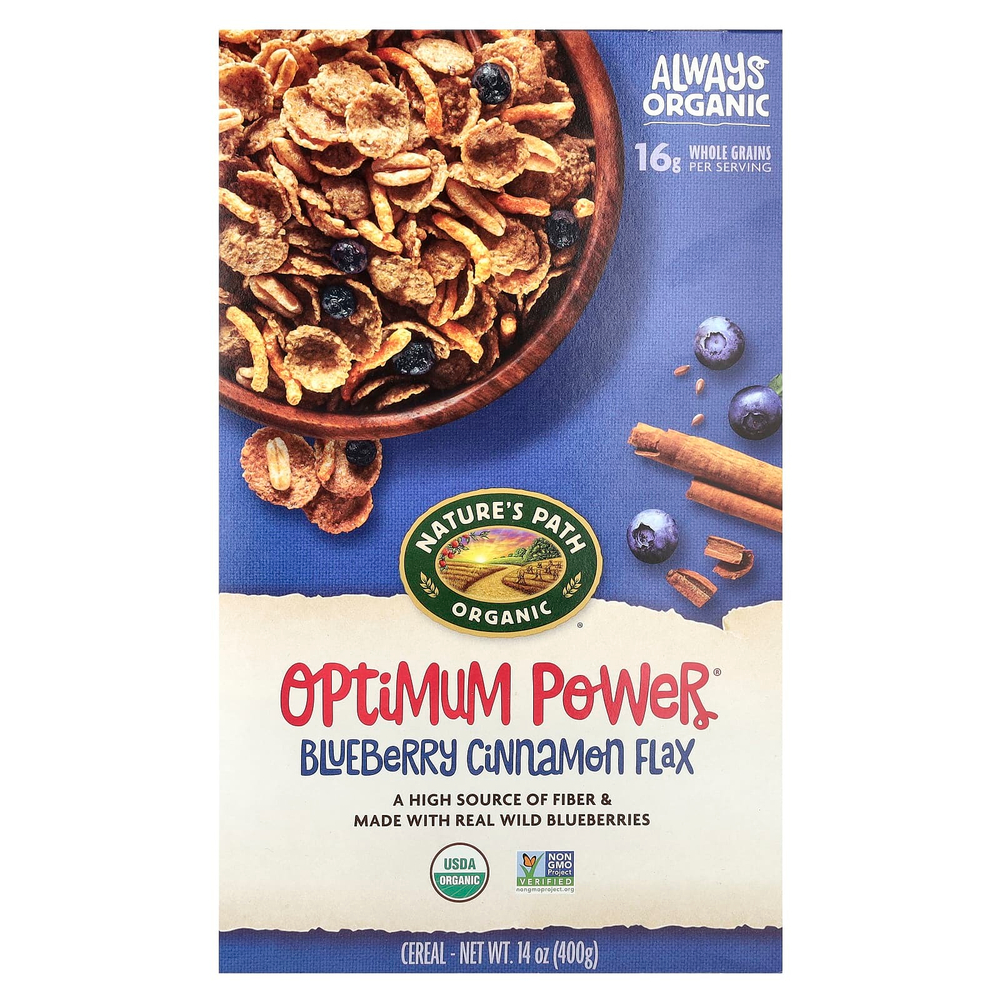 Nature's Path, органические хлопья Optimum Power®, голубика и корица, 400 г (14 унций)