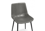 Стул на металлокаркасе Woodville Алеида серая экокожа, черный глянец, ножки черные