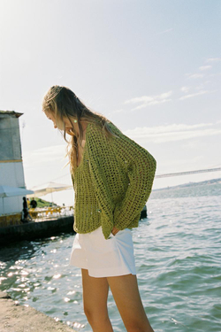 ZARA КАРДИГАН АЖУРНОЙ ВЯЗКИ, ЗЕЛЕНЫЙ