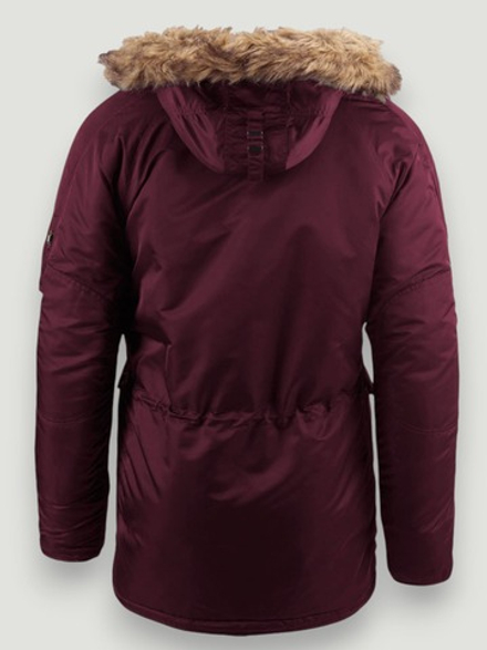 Куртка Аляска Slim Fit N-3B (бордовая - maroon/orange)