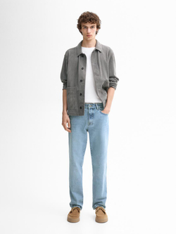 Massimo Dutti Зауженные джинсы со средней посадкой, индиго