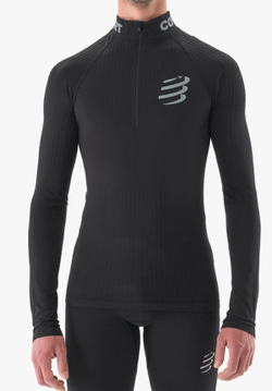 Компрессионка  Compressport 3D Thermo HZ Long Sleeve Top - черный