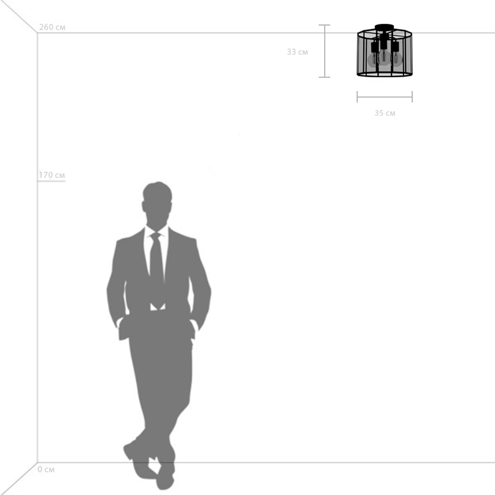 798237 Люстра GENNI 3х40W E27 ЧЕРНЫЙ МАТОВЫЙ/ПРОЗРАЧНЫЙ