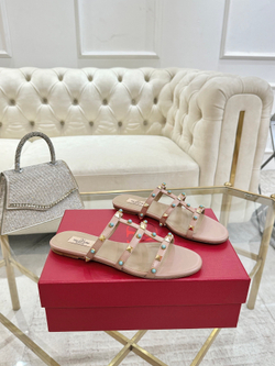 Valentino Rockstud Flat Slide Sandal (3 colors)