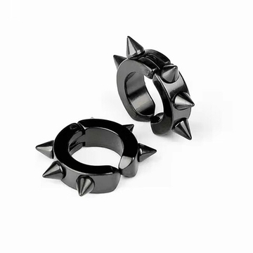 Сережки-муляж "Шипы", цвет черный