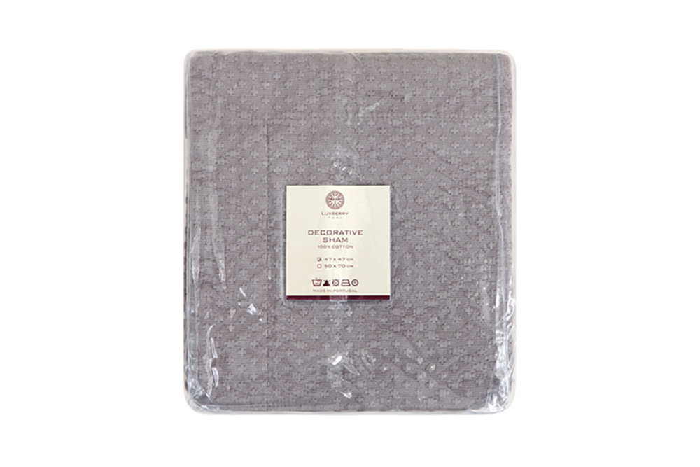 Наволочка декоративная 47х47 Luxberry Cross серая