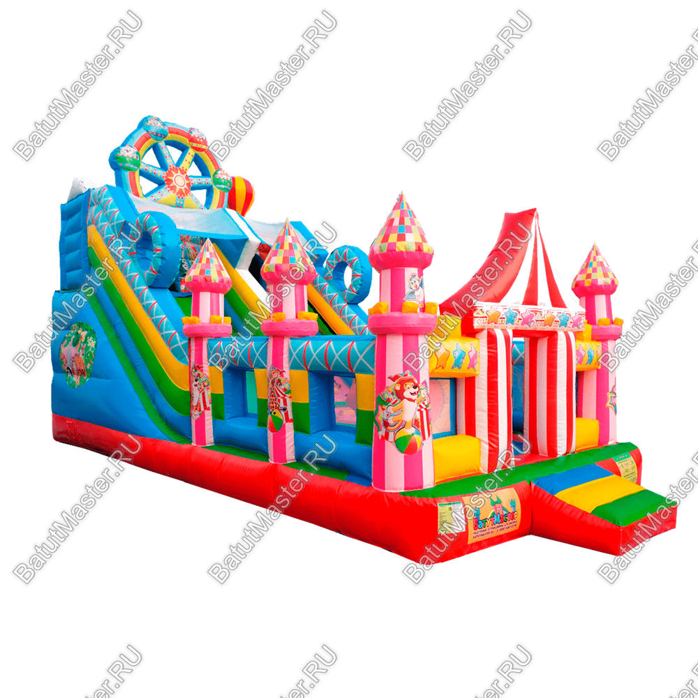 Коммерческий надувной батут "Русский цирк", 8*4*5,5 м