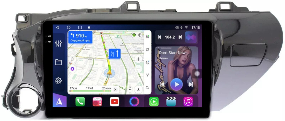 Магнитола Toyota Hilux 8 2015-2023+ - FarCar 588/1077M монитор 10.36" QLED на Android 14, TS18, CarPlay, 4G SIM-слот