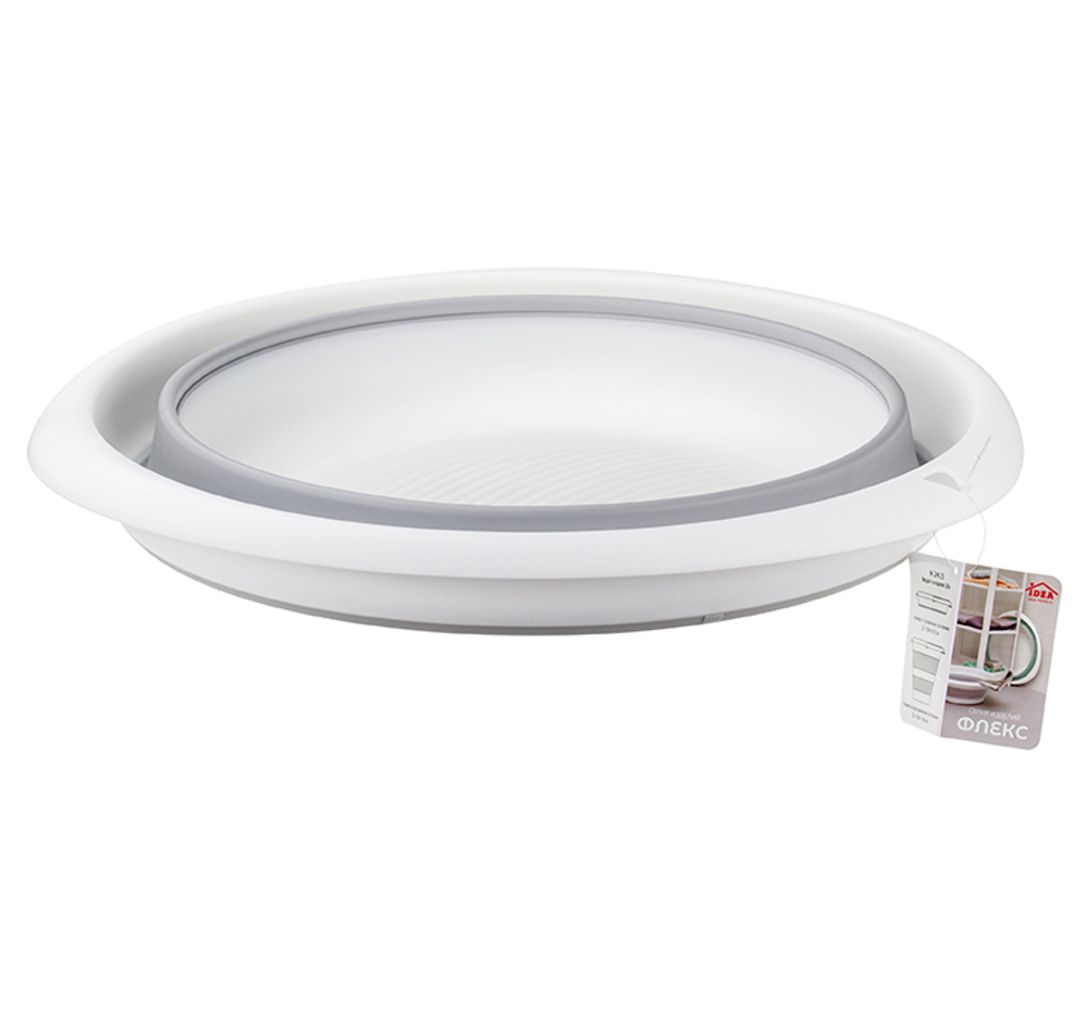 Таз ФЛЕКС 10 л складной, отверстие для подвешивания, материал- полипропилен, ТЭП М2502