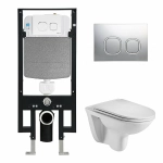 Унитаз с инсталляцией WeltWasser AMBERG 497 + BAARBACH 004 GL-WT + AMBERG RD-CR