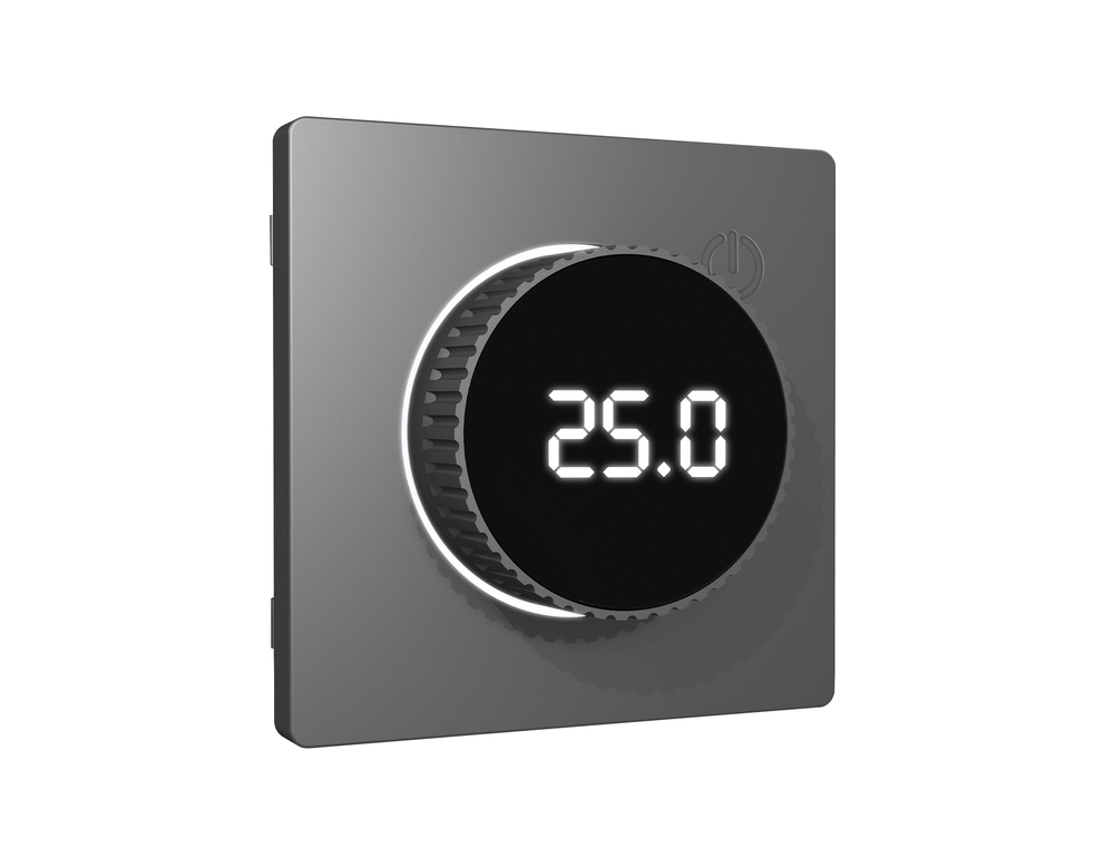 AP6558 Лицевая панель ALFA (Антрацит серый) для терморегулятора теплого пола с цифровым дисплеем QUANT