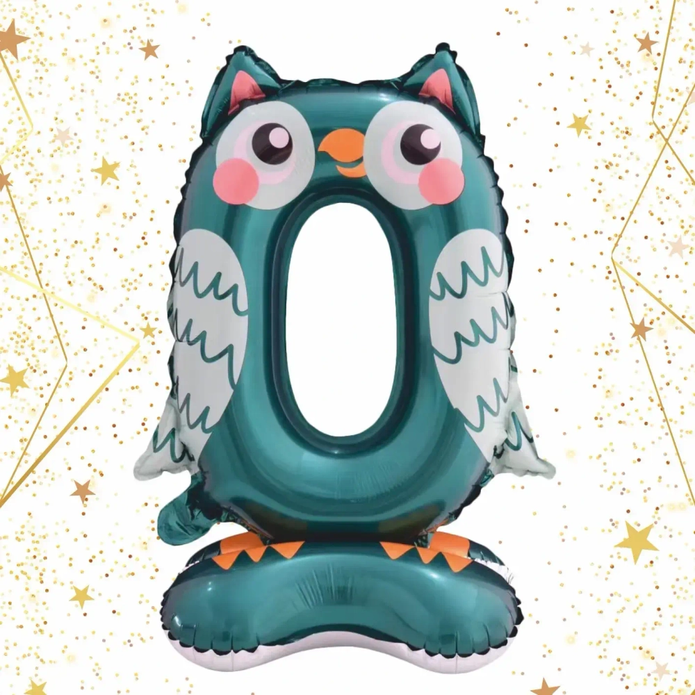 Шар фольгированный 23» (58 см) Цифра 0"Мир зверят»