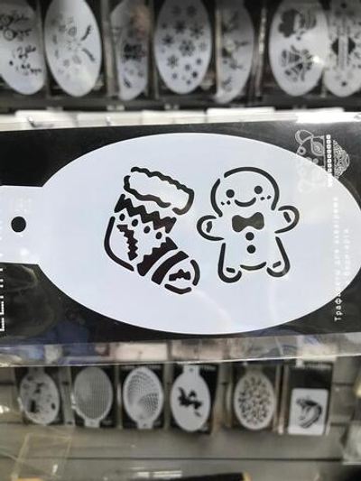 Трафарет для аквагрима овальный "Носок и Пряник" 7 на 13 см