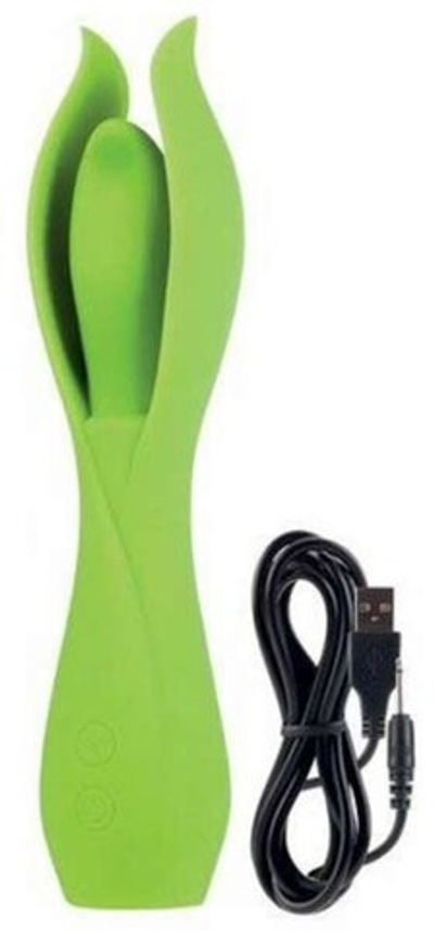 Силиконовый вибратор в виде цветка LUST L6 (10 режимов) (Цвет: салатовый)