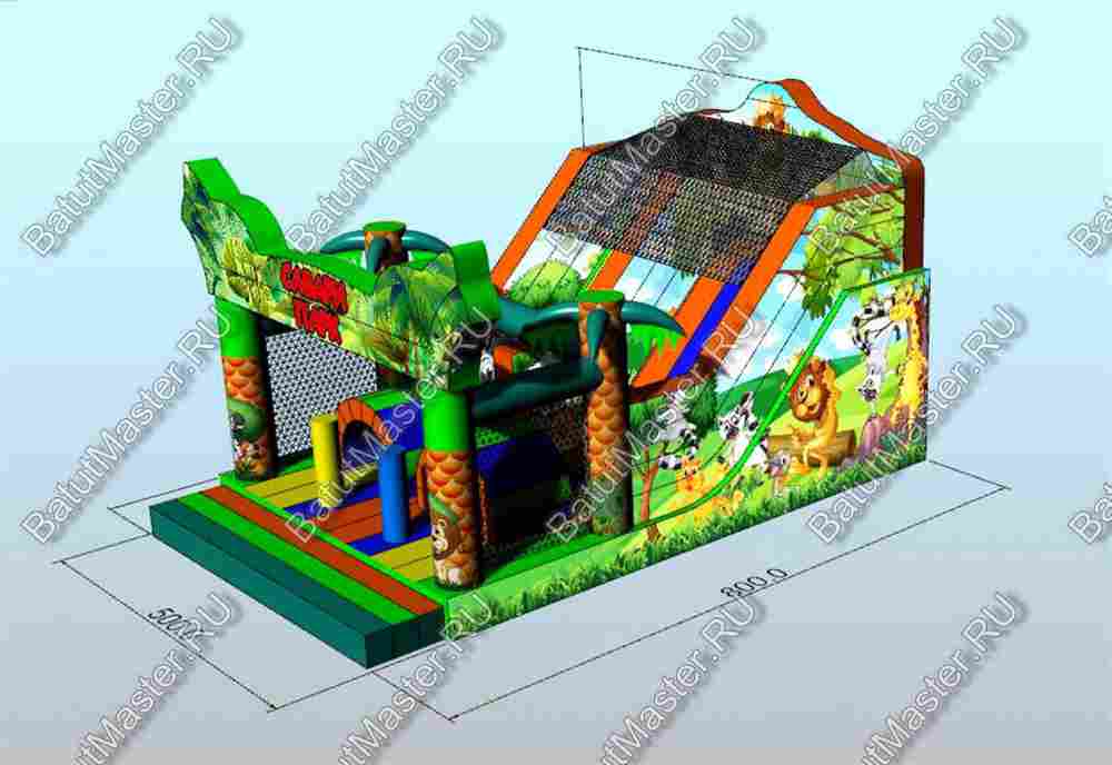 Коммерческий надувной батут "Мир сафари"