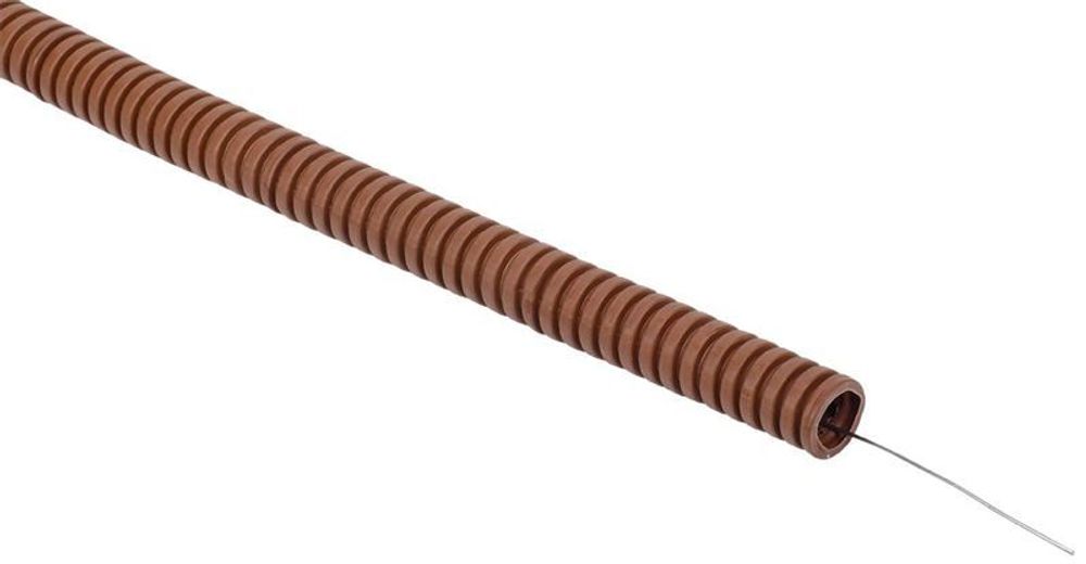 Труба гофрированная ПВХ d16мм с протяжкой дуб (УП.25м) ELASTA IEK ET-TG21-121-016-025-K24 Труба гофрированная ПВХ d16мм с протяжкой дуб (УП.25м) ELASTA IEK ET-TG21-121-016-025-K24