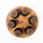 Набор деревянных стопок (рюмок) 6шт. на подносе для подачи напитков. R32