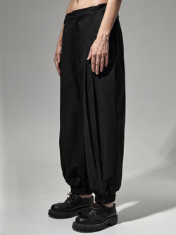 Брюки с вертикальными складками "Рабочие". Черные