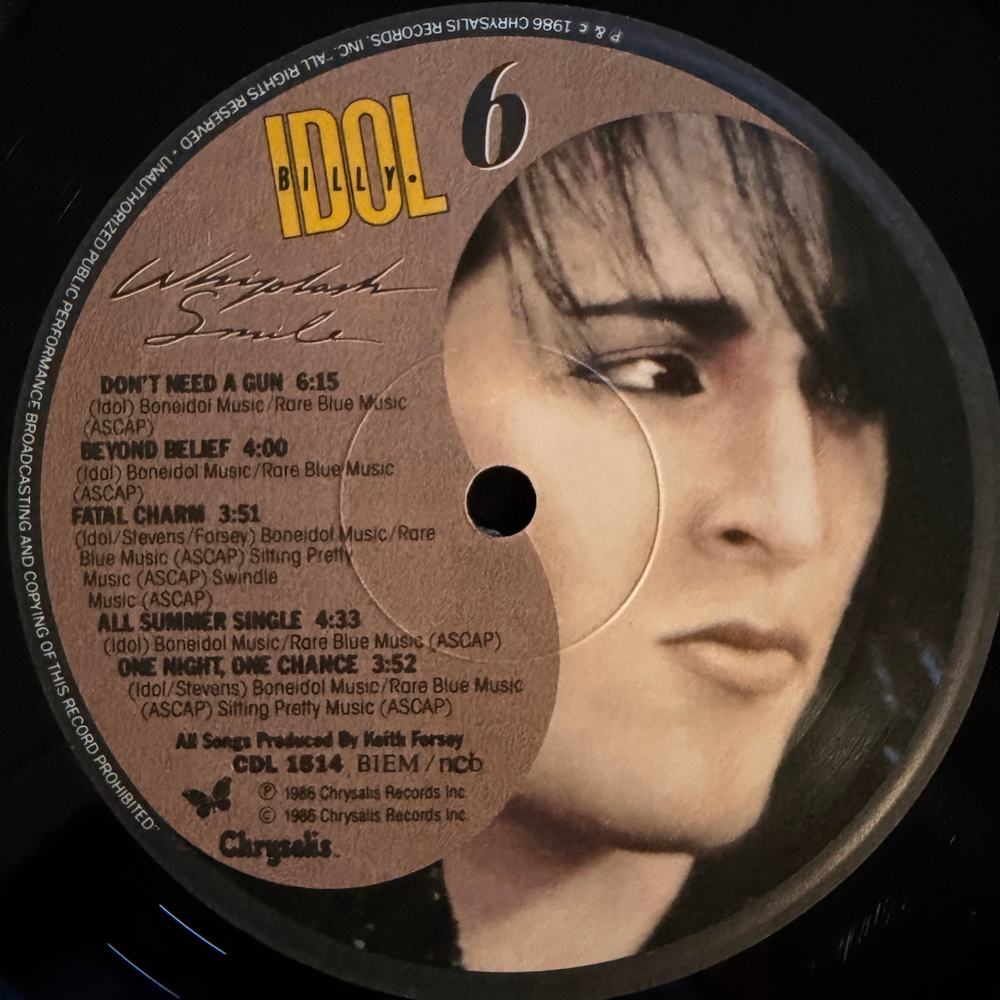 Billy Idol – Whiplash Smile (Скандинавия 1986г.) Т