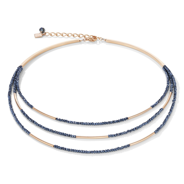 Колье Coeur de Lion Anthracite 4960/10-1223 цвет золотой, синий