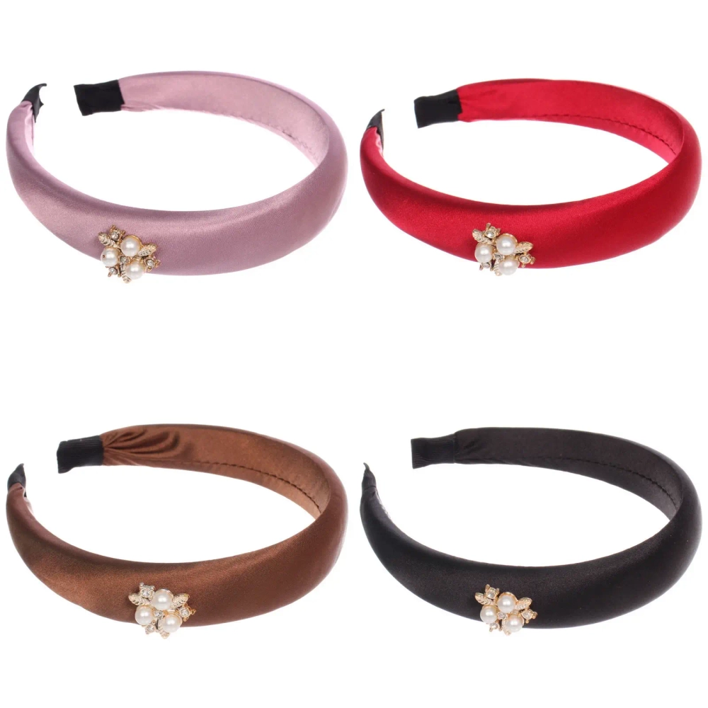 Ободок для волос «МАРЦИПАН», парли, ширина 2,8см, микс 6 цветов ( в пакете с подвесом)