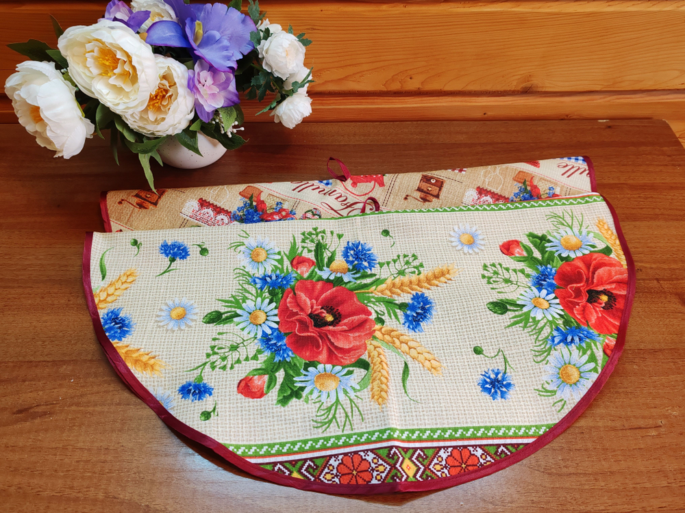 Полотенце кухонное, круглое, 2 шт, вафельное полотно